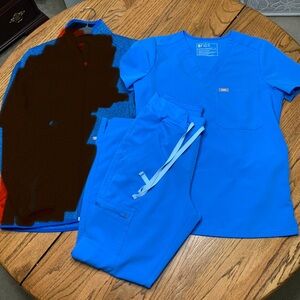 Figs Capri Blue Scrub 2 Piece Set Catarina Yola XS